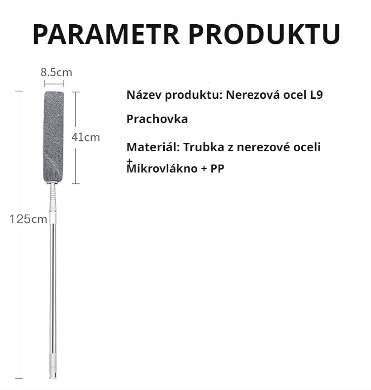 Český: Teleskopický kartáč na čištění pod postelí