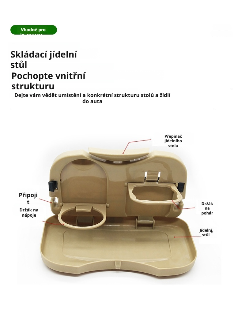 Držák na nápoje instalovaný na zadní straně autosedačky