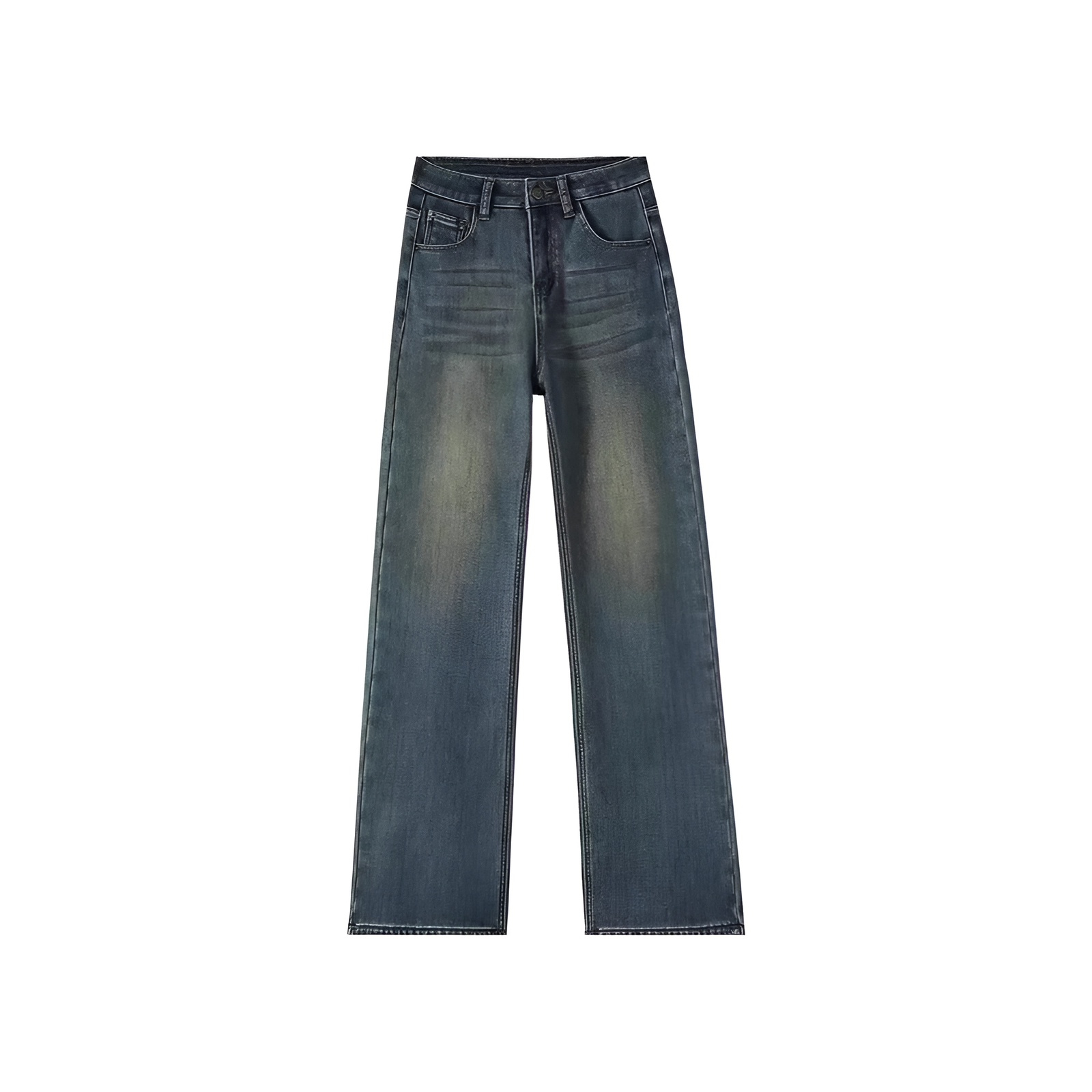 女性用ゆったりレトロワイドレッグクロッチカバージーンズ ナロー・スプリング・ハイウエスト・パデッド・ドラッグ・パンツ ジーンズゆったりワイドストレート股下カバー春秋トップス