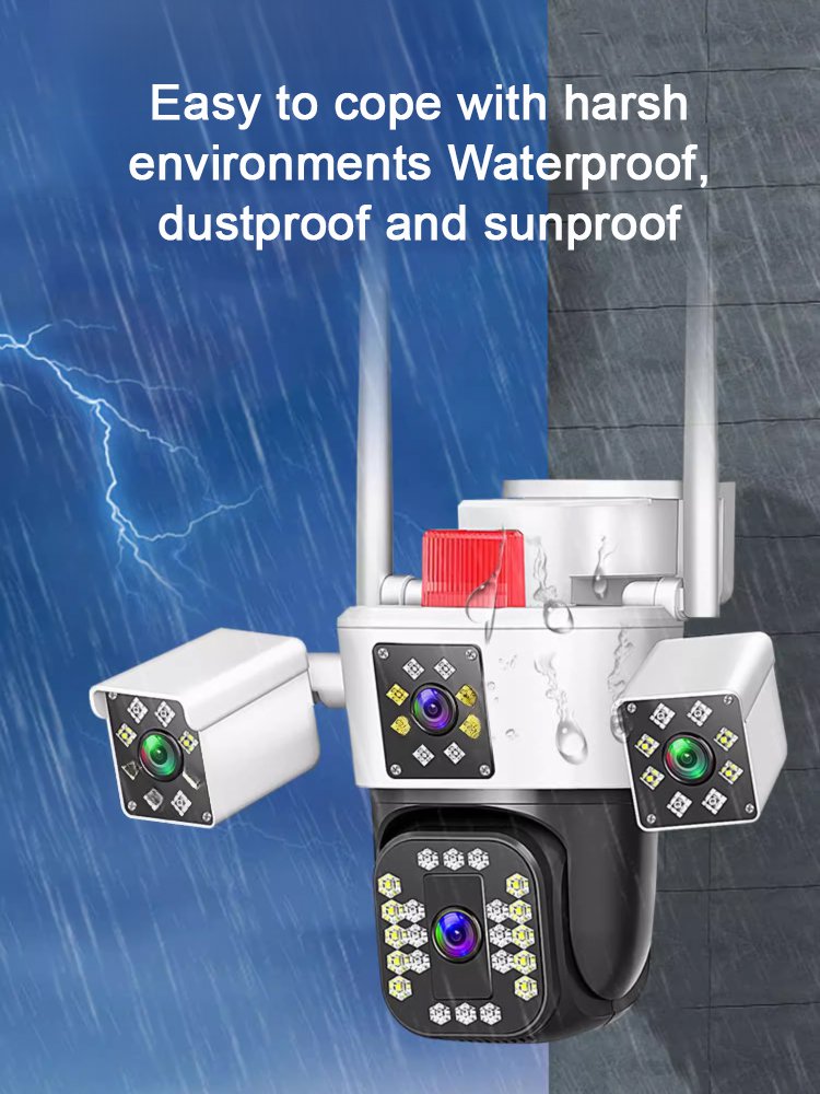 360-degree 10x zoom triple-screen HD night vision camera