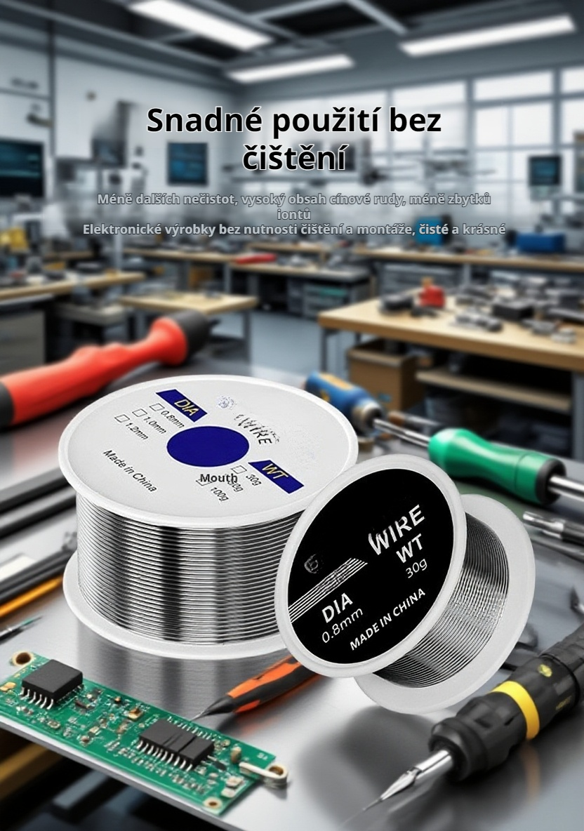 Snadno tavitelný pájecí drát na cívce