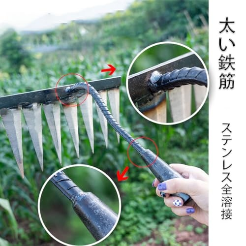 草むしり用鍬と耙のセット耕運作業の便利な農具