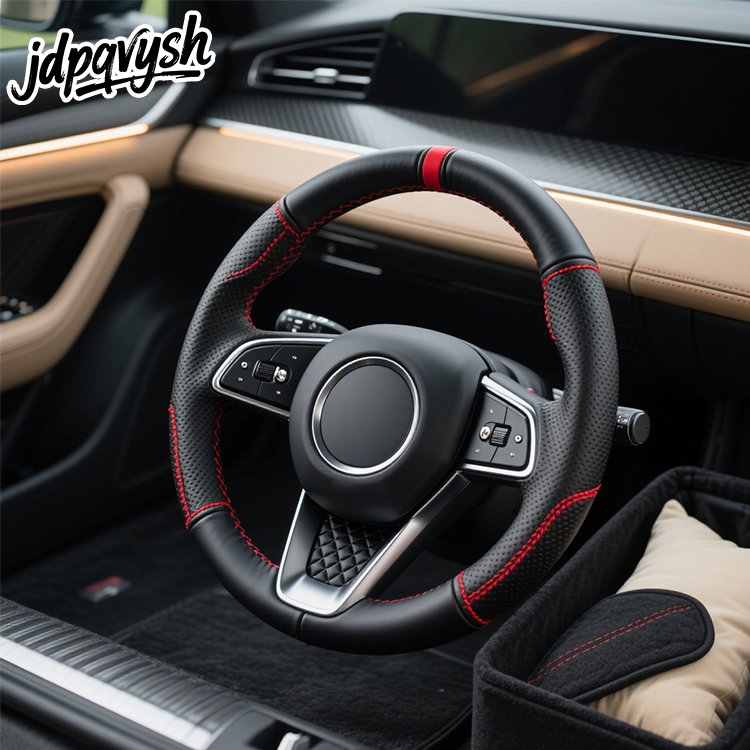 本革製の薄型ハンドルカバーです