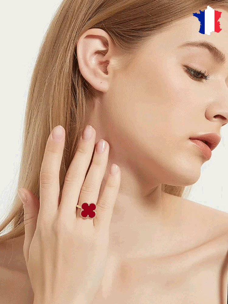 "تصميم ذو وجهين" قلادة نسائية راقية ذات أربع أوراق البرسيم خالية من الخواتم