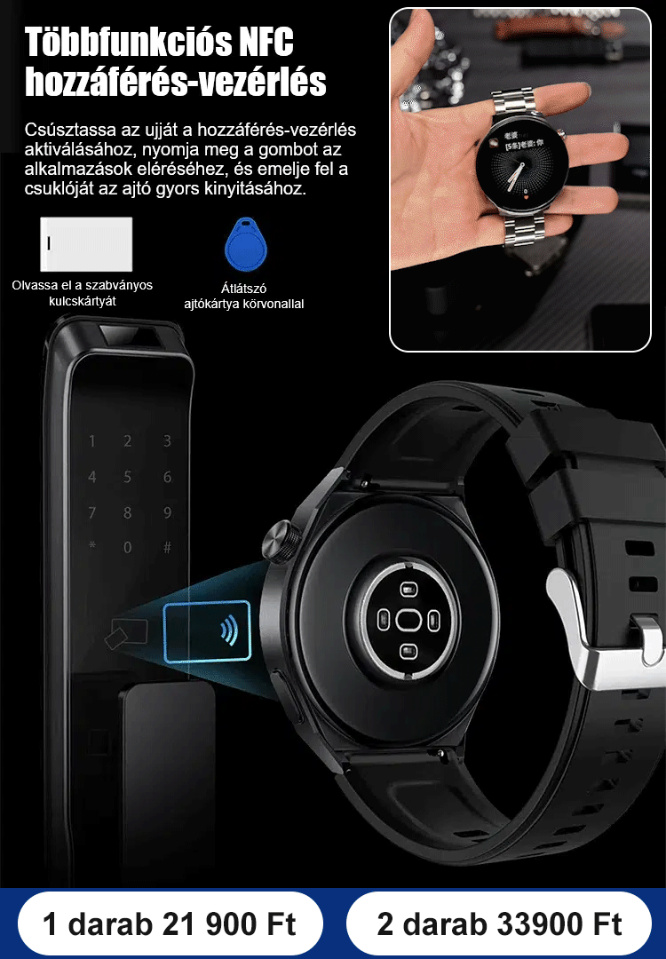 Vércukorszint mérésére szolgáló óra acélszíjjal