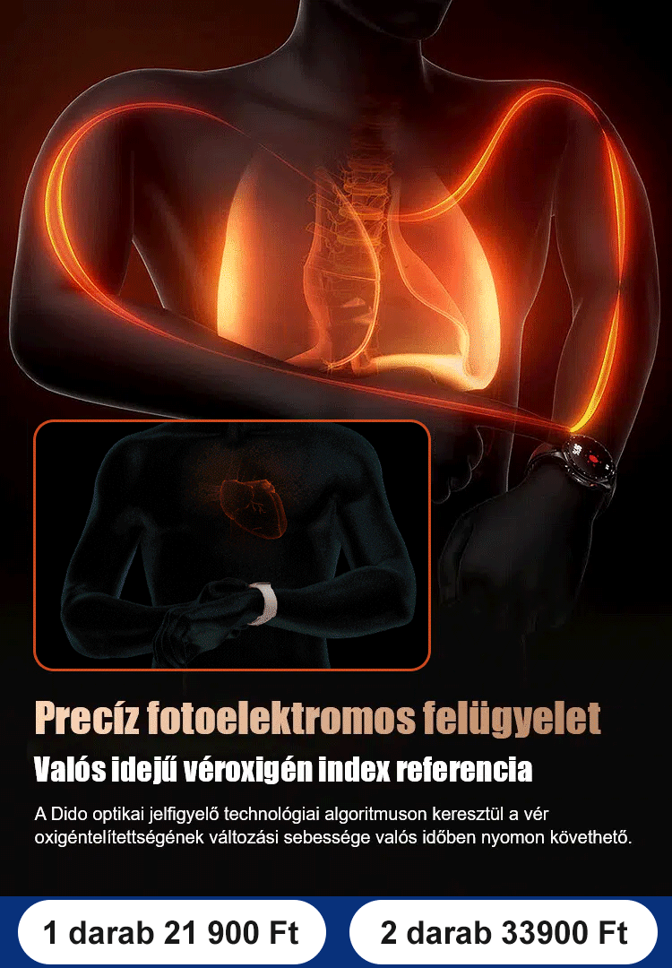 Vércukorszint mérésére szolgáló óra acélszíjjal