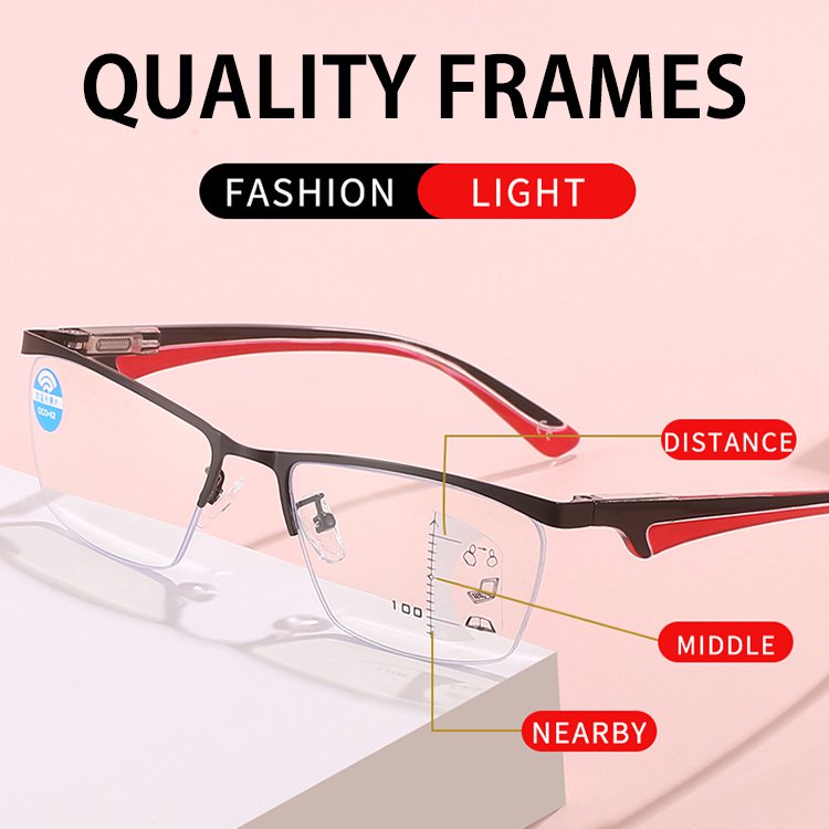 Metal Optical Half Frame HD Reading Glasses