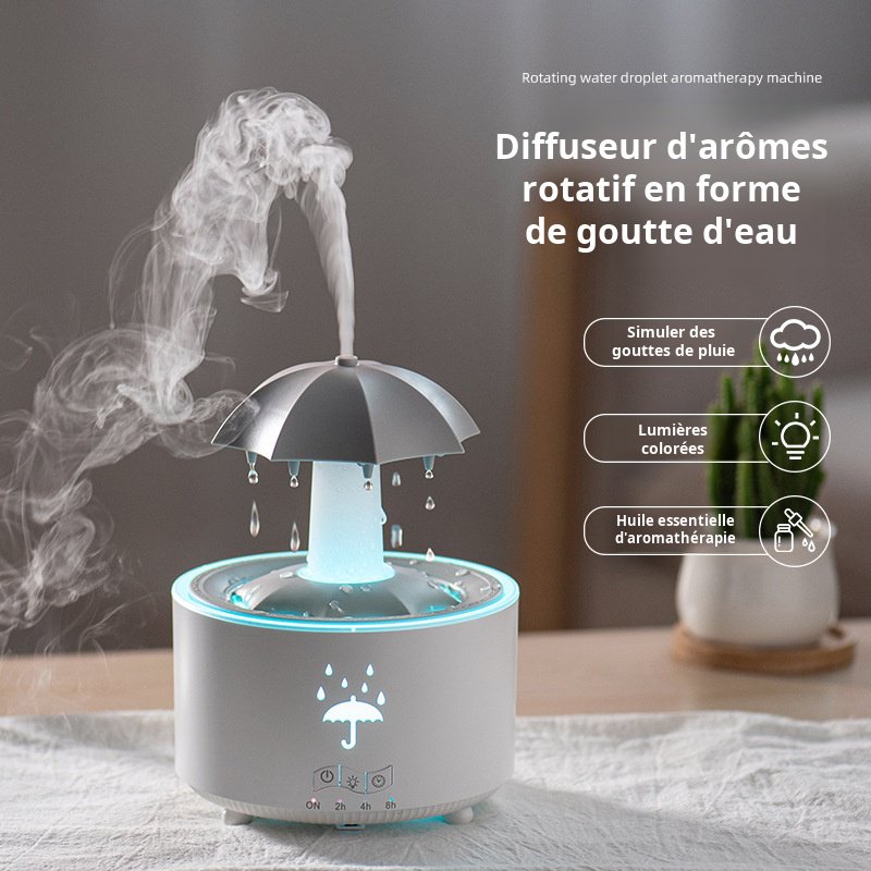 Machine d'aromathérapie à gouttelettes d'eau rotatives télécommandées, petit ménage, grand brouillar