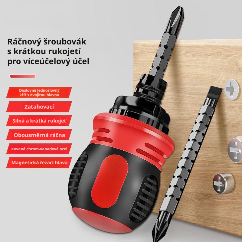 Flexibilní přenosný zasouvací šroubovák s magnetickým oboustranným šroubovákem