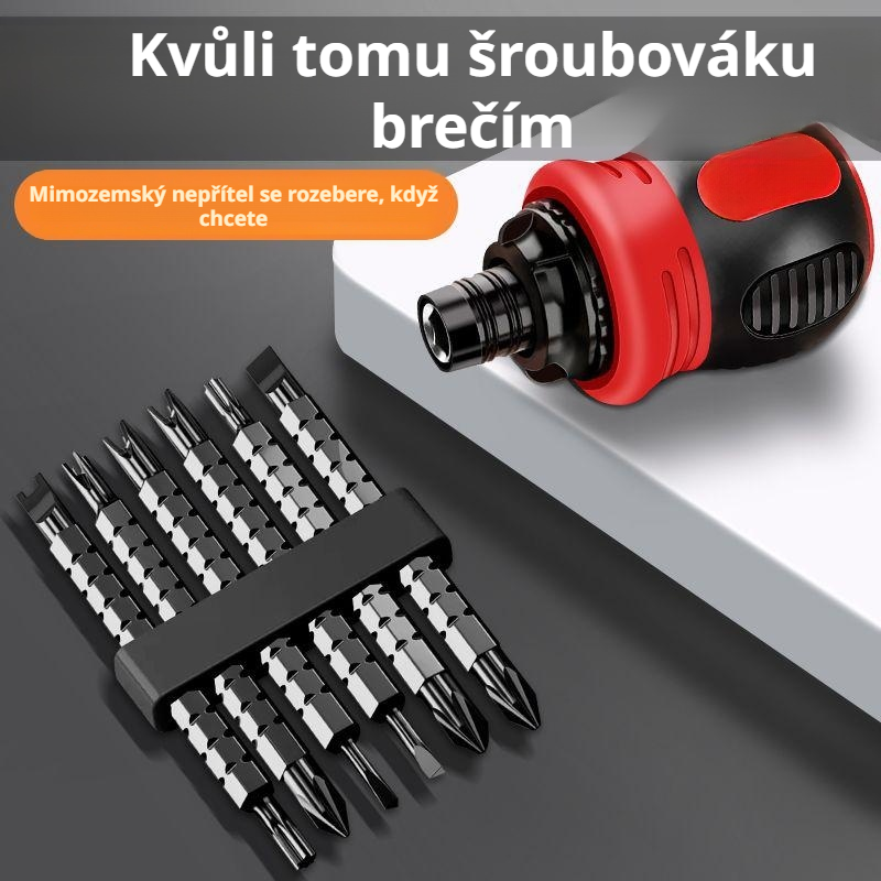 Flexibilní přenosný zasouvací šroubovák s magnetickým oboustranným šroubovákem
