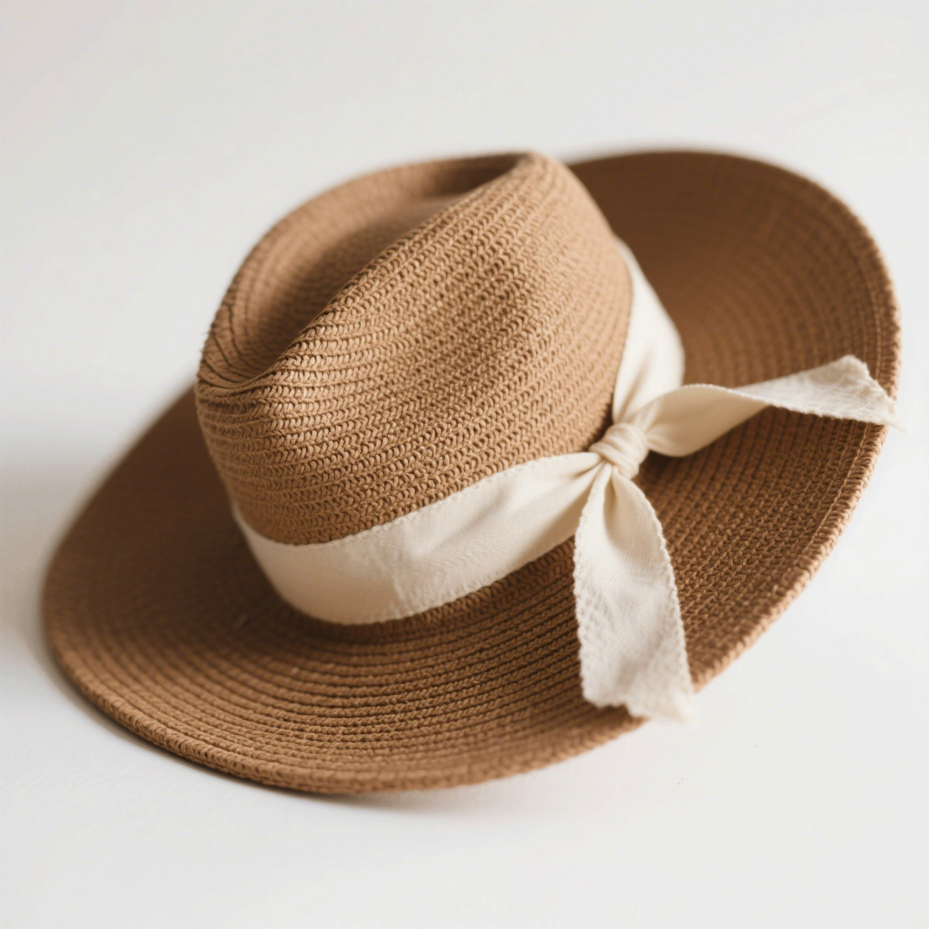 Lányka kézzel szőtt átlátszó szalmakalap széles karimával