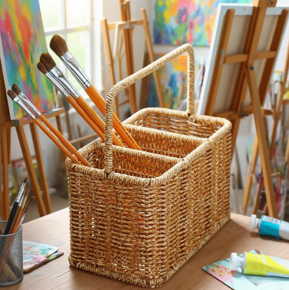 내구성 좋은 등나무 편제 수납함