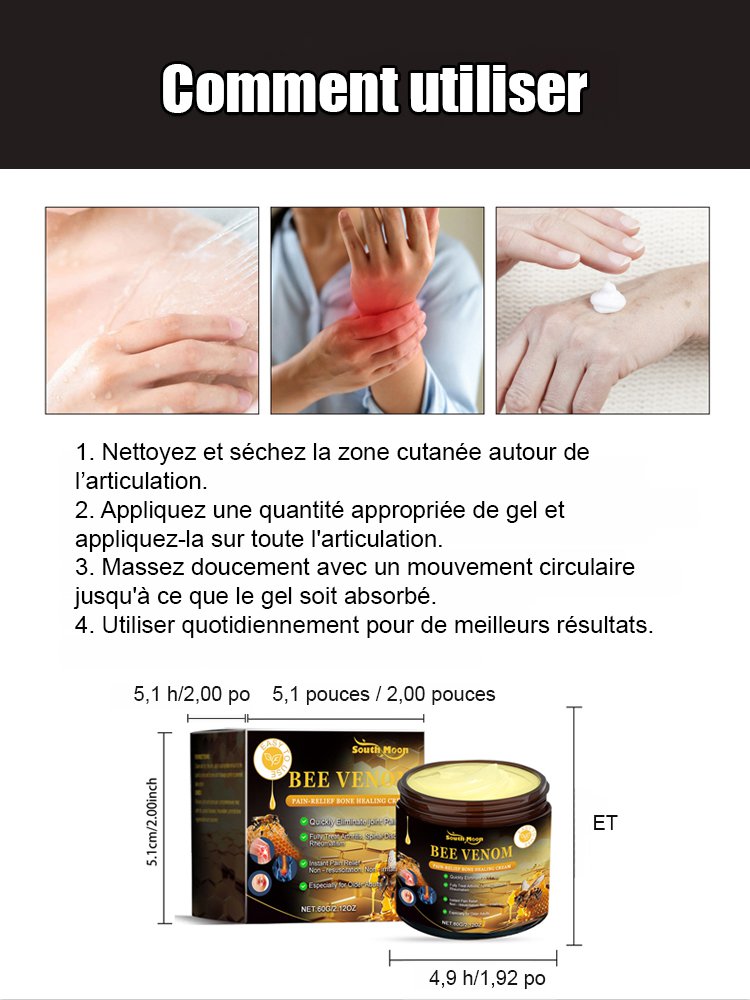 Crème analgésique et cicatrisante au venin d'abeille