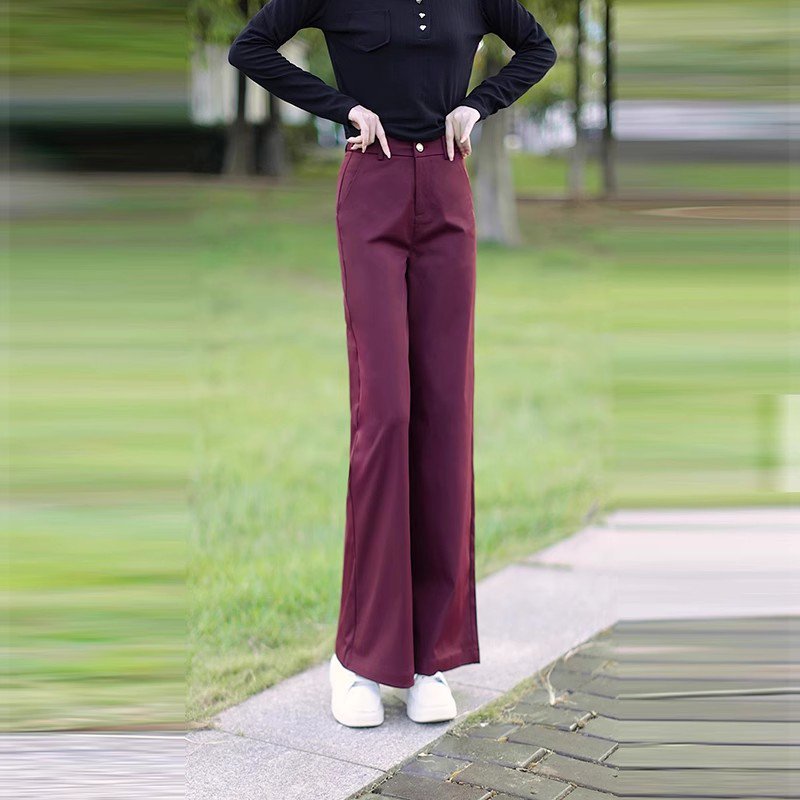 ハイウエスト細見えストレートパンツ