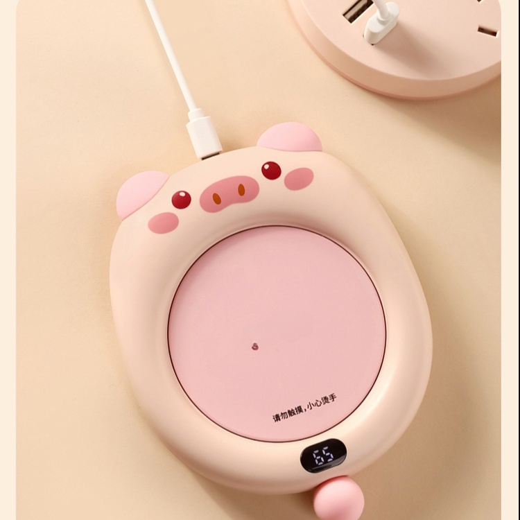 돼지 스마트 보온컵받침 항온컵 카피 우유뚱달 스마트 항온화차컵받침