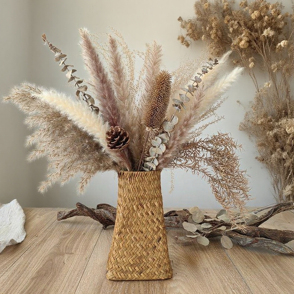  Přírodní sušený rákosový dekorativní set pro domácí a stolní výzdobu