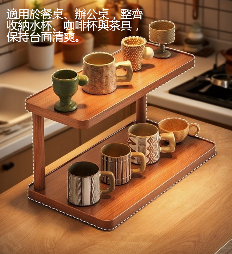 浴室使用檯面雙層水杯置物架情境