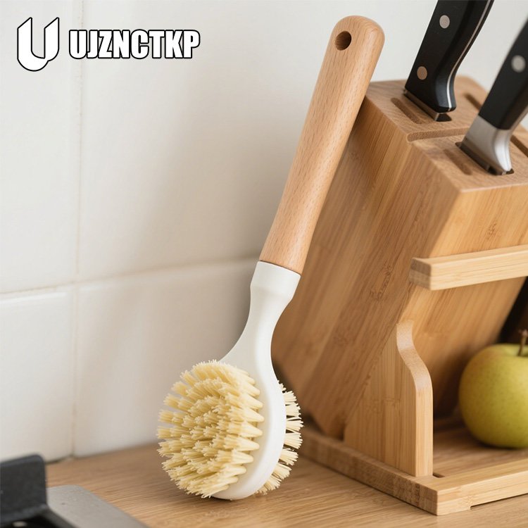 냄비를 손상시키지 않는 긴 손잡이의 식기 세척 브러시