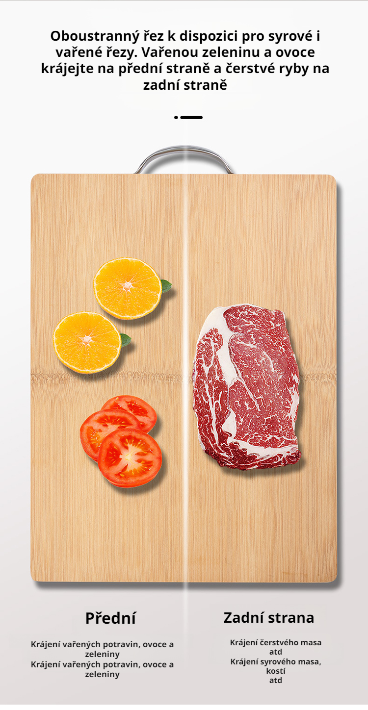 Praktické oboustranné bambusové prkénko