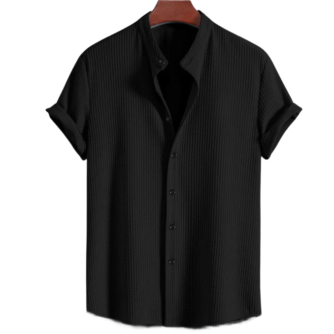 夏のメンズ半袖シャツ 無地 メンズ半袖トップス メンズシャツ