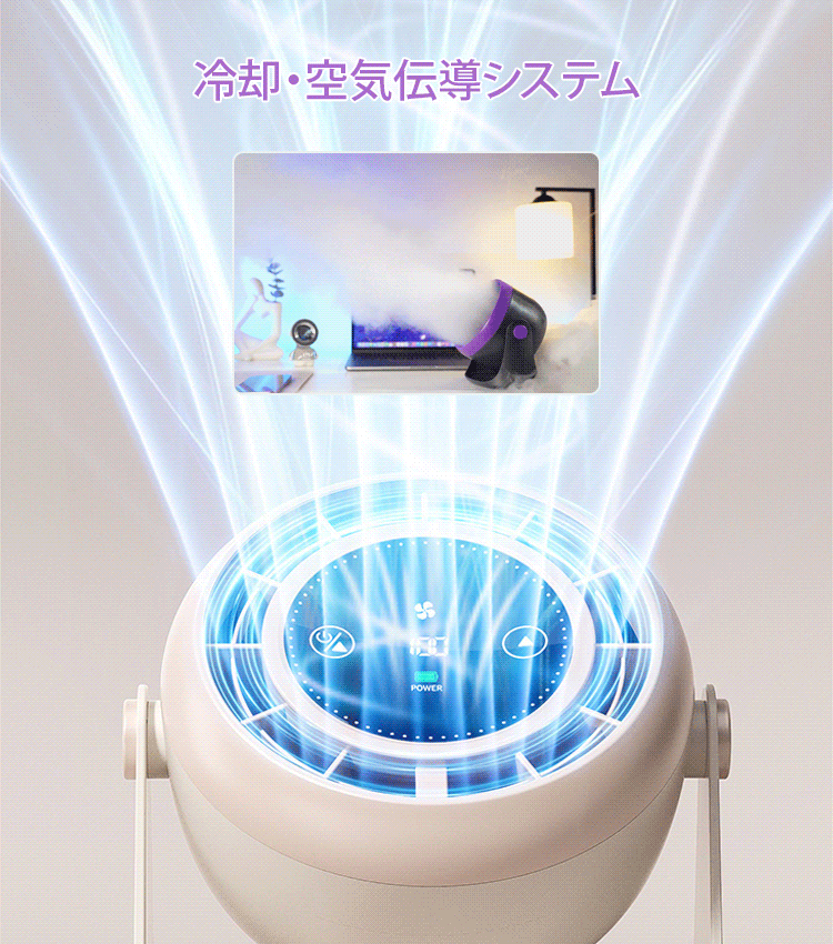 静音小型多機能扇風機