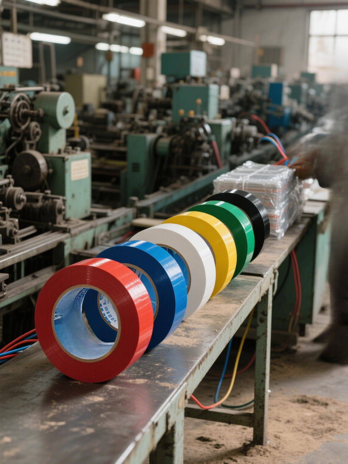 전선 보호용 절연 테이프 사용 예시