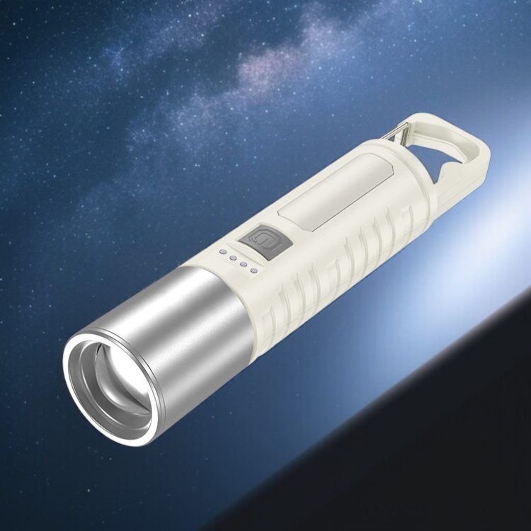 캠핑 다용도 랜턴 신축 줌 사이드 라이트 캠핑 랜턴 고출력 화이트 레이저 전력 표시 후크 랜턴