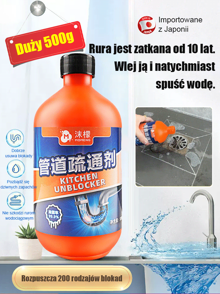 Środek do rozpuszczania zatorów w rurach