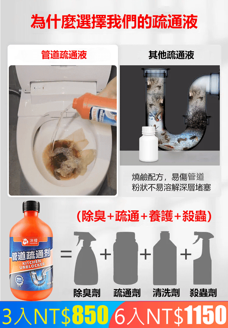 【一滴通】MOMENG沫檬管道疏通溶解劑