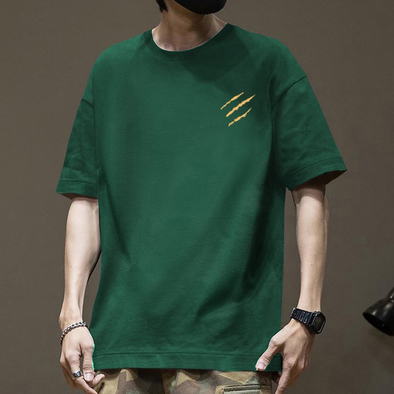 tričko s krátkým rukávem s americkým módním a jednoduchým potiskem