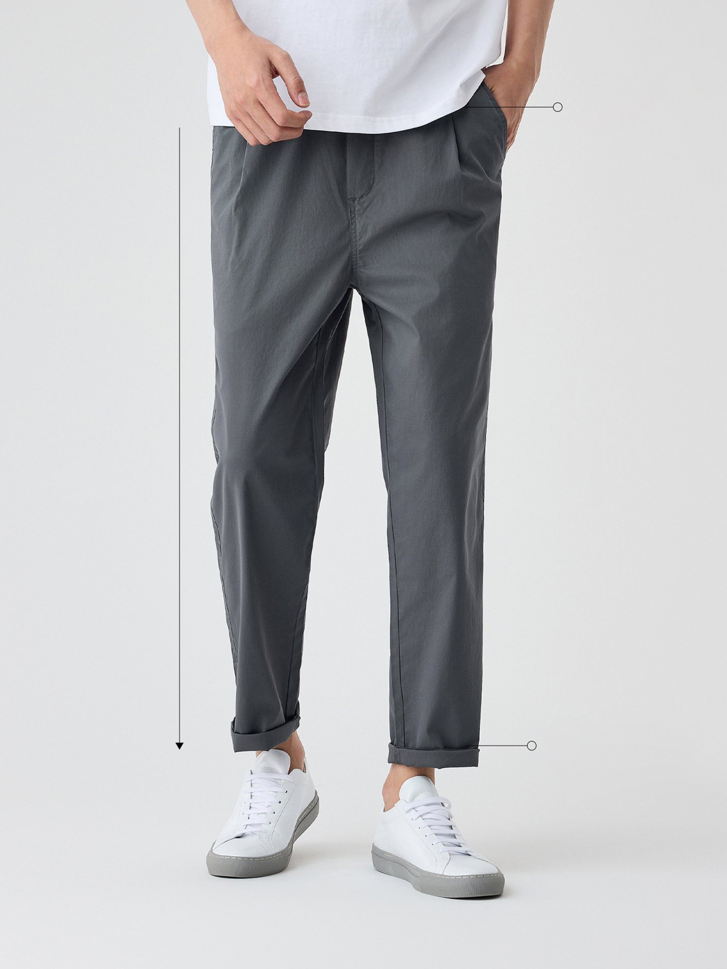 Pánské ležérní kalhoty s elastickým pasem a zúženým pasem