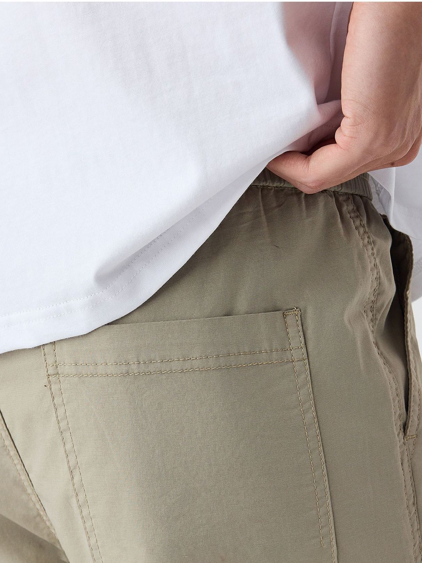 Pánské ležérní kalhoty s elastickým pasem a zúženým pasem