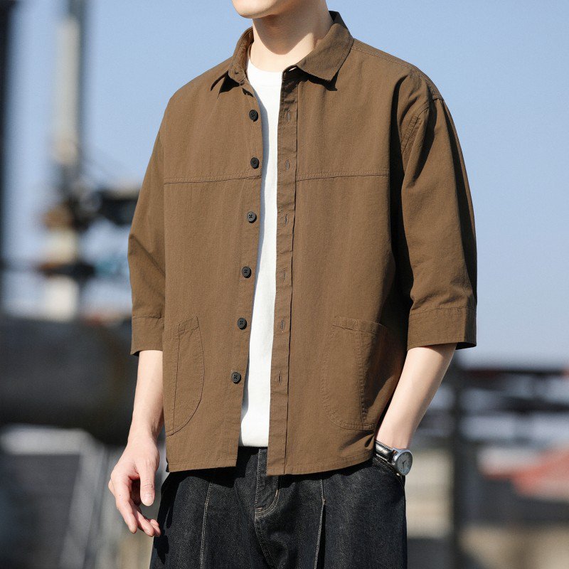 Pánská středně rukávová košile bavlněná košile