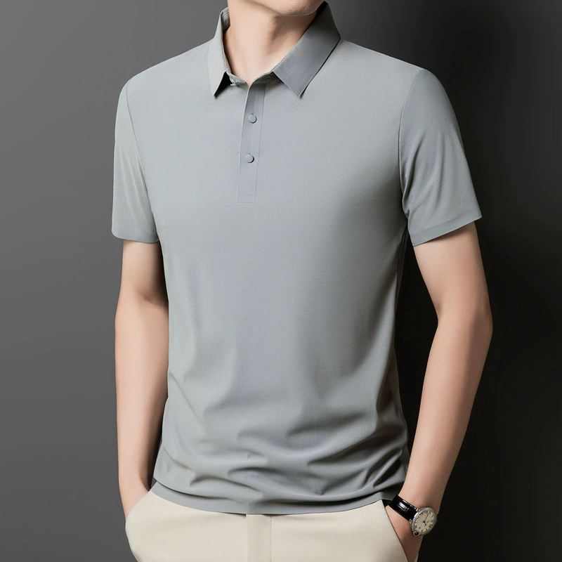 Léto nové pánské volné krátký rukáv golf bez stopy polo tričko