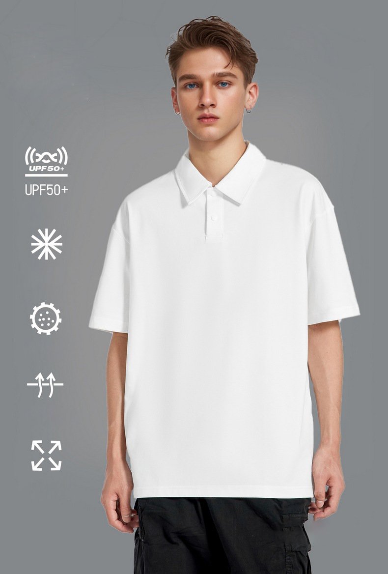 Mátově hnědé polo tričko s volným krátkým rukávem