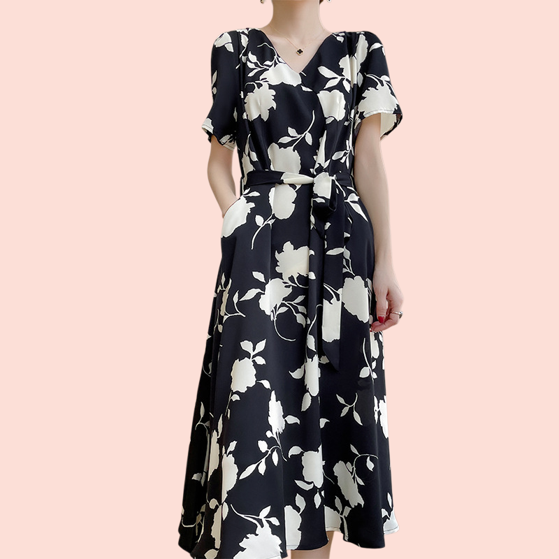 여름 신상 패턴 반팔 드레스