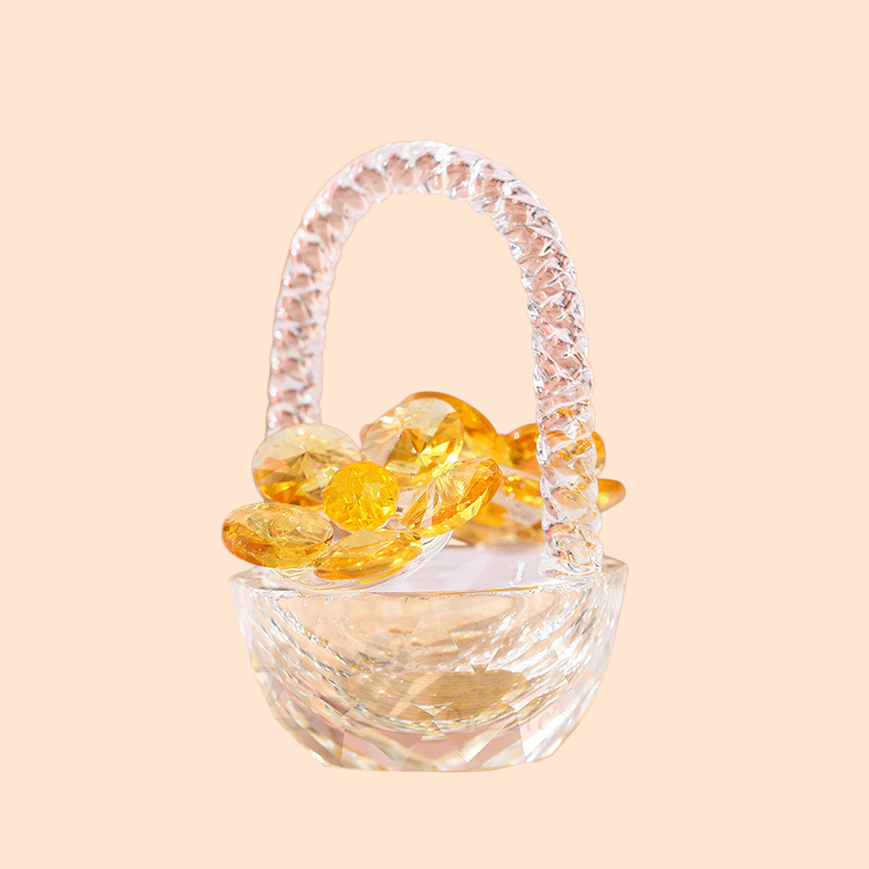 男女のクラスメートのデスクトップの装飾の水晶ガラスの小さい花のバスケットの技術の装飾の絶妙な小さい花のバスケット