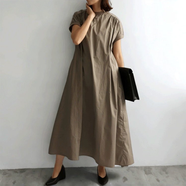 Aライン冷感ワンピース