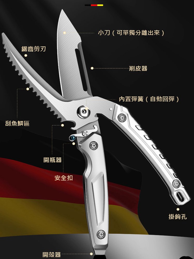 【一刀兩用】廚房可切換剪刀