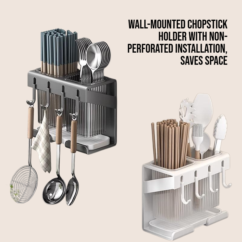 Home drainage non perforated wall mounted chopstick holder