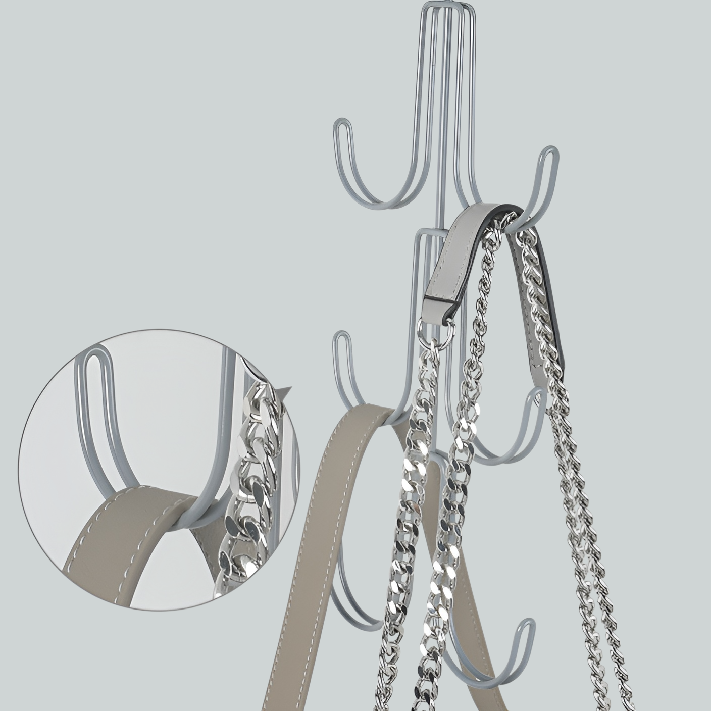 Multifunctional iron bag hanger