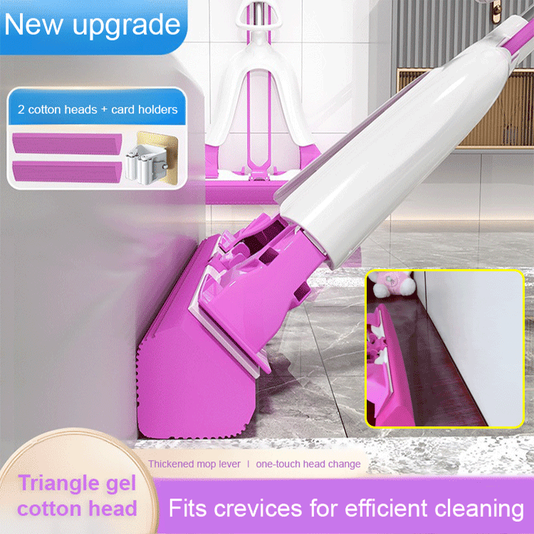New No-Wash Cotton Mop [Triangular Head for Comprehensive Cleaning]