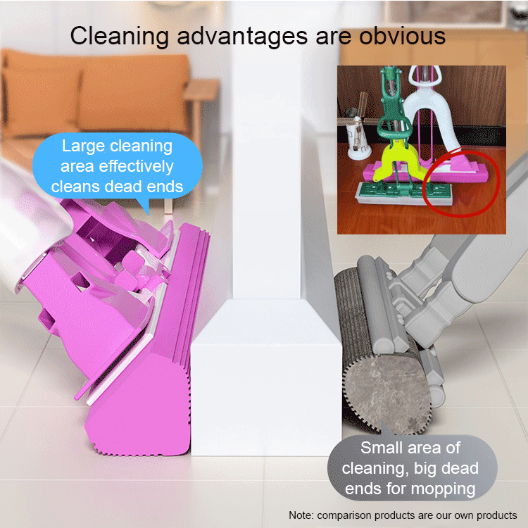 New No-Wash Cotton Mop [Triangular Head for Comprehensive Cleaning]