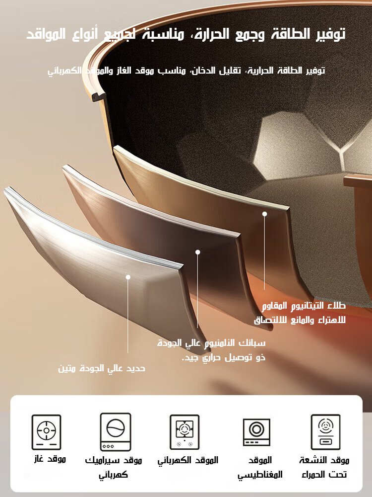 مقلاة عميقة مانعة للالتصاق مع ضغط قليل