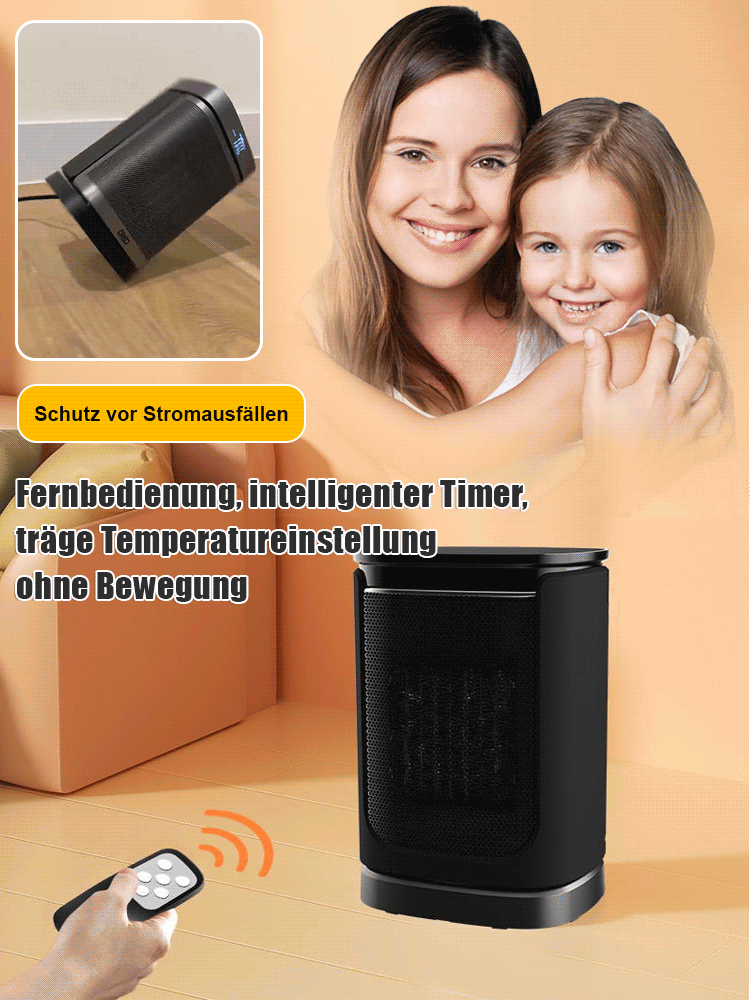 【Drei-Sekunden-Schnellheizung】Tragbarer Heizlüfter mit Stromausfallschutz