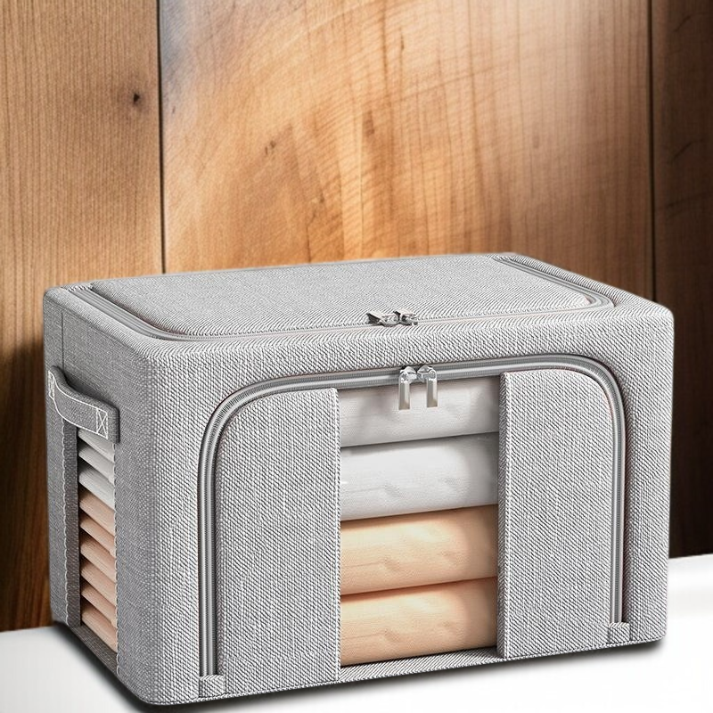 New clothes storage box household fabric folding basket wardrobe clothes quilt storage box bag stora