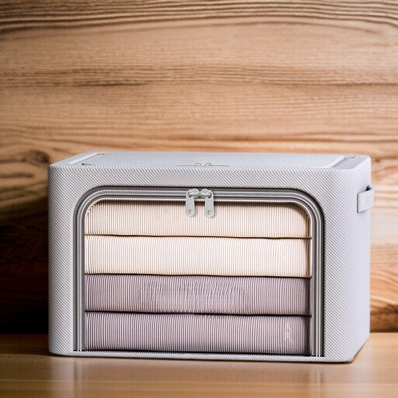 Wardrobe organizer basket with handles