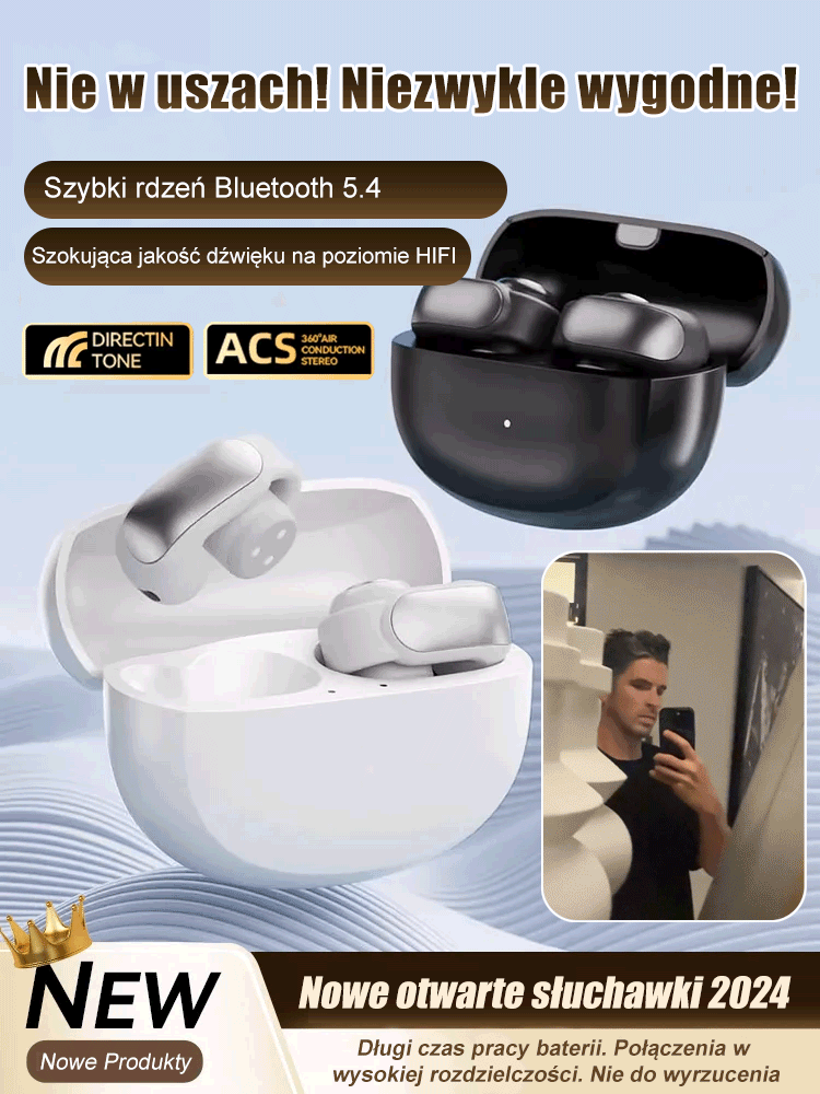 Bestsellerowe sportowe otwarte słuchawki Bluetooth