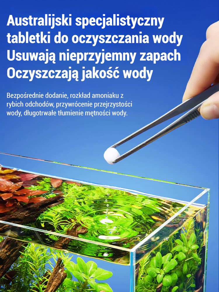 【Jednominutowe oczyszczanie wody】Skuteczne tabletki do oczyszczania wody w akwarium