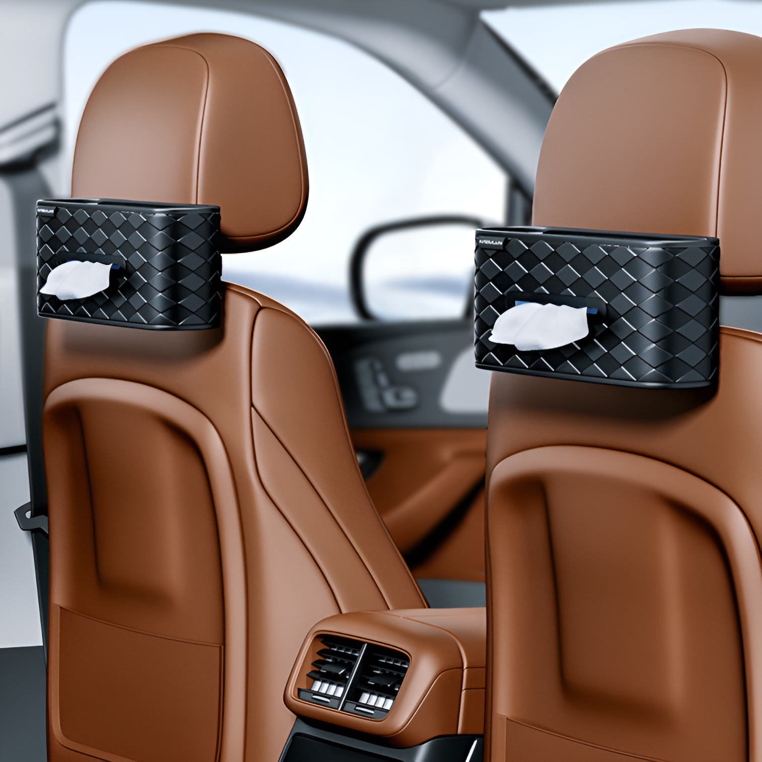 クリエイティブな車内ティッシュ収納ボックス